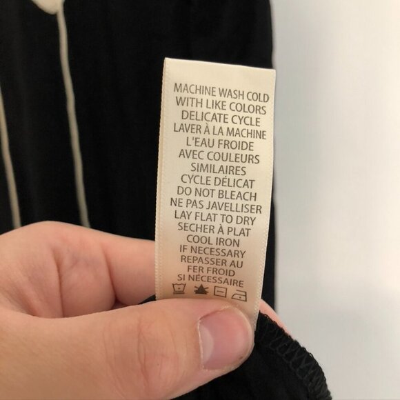 MAX STUDIO Black Cream Beige Embroidered Lace Up Tassel Sleeveless Shift Dress S - Picture 9 of 12